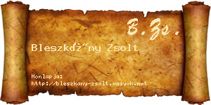 Bleszkány Zsolt névjegykártya